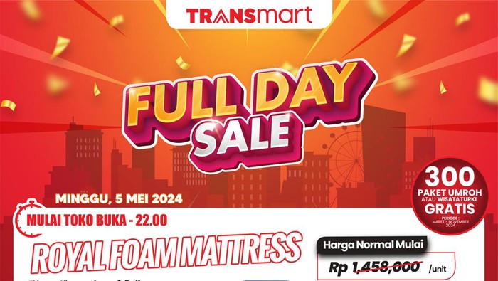 Cuma di Transmart Full Day Sale, Kasur Empuk Diskon Jadi Rp 583 Ribuan Aja!