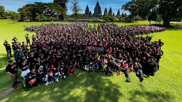 We ride as one Ducati di Candi Prambanan