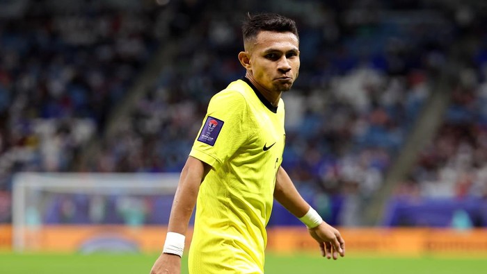 AL WAKRAH, QATAR - JANUARY 15: Faisal Halim of Malaysia during the AFC Asian Cup Group E match between Malaysia and Jordan at Al Janoub Stadium on January 15, 2024 in Al Wakrah, Qatar. (Photo by Lintao Zhang/Getty Images)