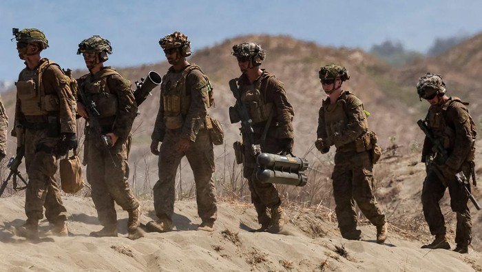U.S. and Philippine soldiers participate in the live fire exercise during the annual joint military exercises between U.S. and Philippine troops called 