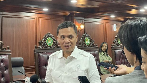 Waketum Partai Gerindra, Habiburokhman, di kompleks gedung MPR/DPR/DPD RI, Senayan, Jakarta, Senin (6/5/2024).