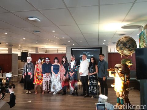 Jumpa pers pagelaran Sabang Merauke The Indonesian Broadway hari ini.