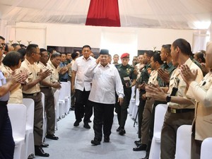 Menhan Prabowo Gelar Halalbihalal Bareng 1.000 Pegawai di Kemhan