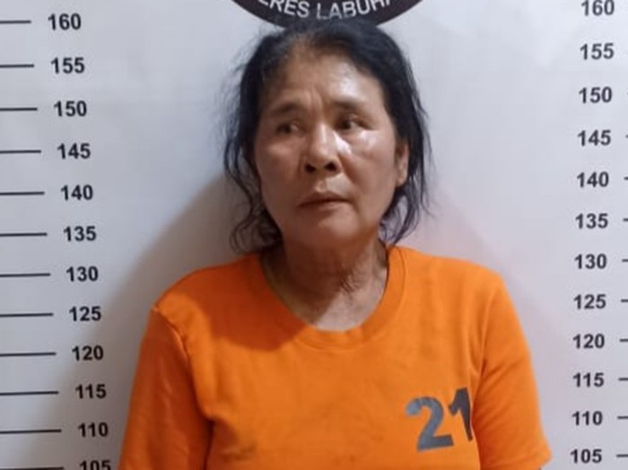 Pelaku MS saat diamankan di kantor polisi.