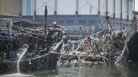 Setelah dinyatakan padam oleh Suku Dinas Penanggulangan Kebakaran dan Penyelamatan (Gulkarmat) Jakarta Utara pada, Minggu (5/5) malam, satu dari tiga bangkai kapal kembali terbakar pada, Senin (6/6) pagi akibat hembusan angin.