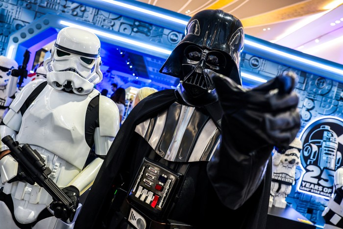 People dressed as characters from Star Wars gather for the International Star Wars Day in Bangkok, Thailand, May 4, 2024. REUTERS/Athit Perawongmetha