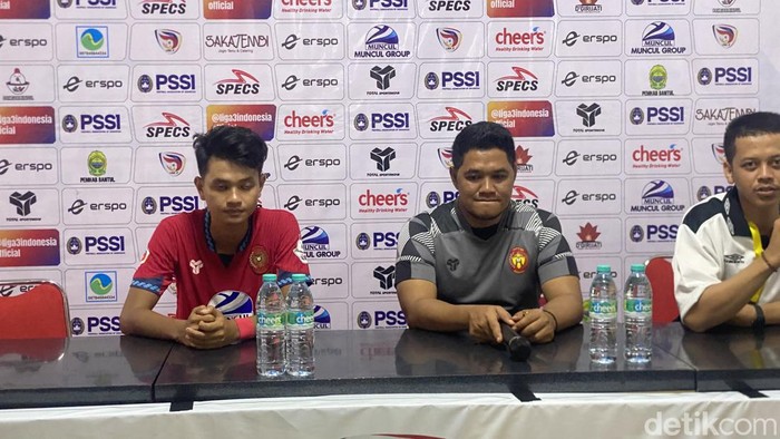 Sesi jumpa pers Persiba Bantul usai mengalahkan Persebri Batanghari, Senin (6/5/2024).
