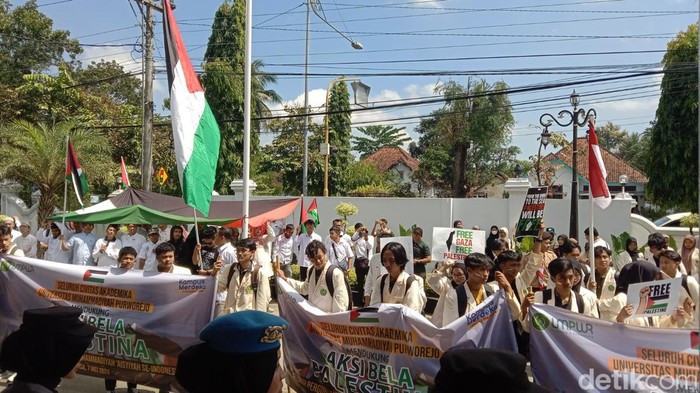 Aksi Bela Palestina Mahasiswa Purworejo, Selasa (7/5/2024).