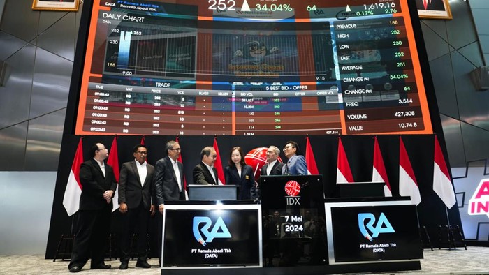 DATA Resmi Melantai di Bursa PT Remala Abadi Tbk, salah satu perusahaan penyedia jasa layanan internet (internet service provider) resmi melantai di Bursa Efek Indonesia dengan kode saham ‘DATA’.