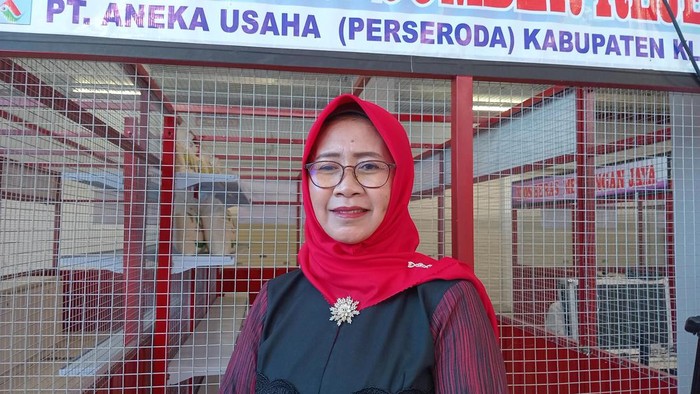Kepala DKPP Klaten Widiyanti, di Pasar Gedhe Klaten.