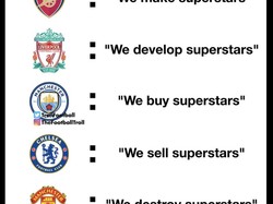 MU punya banyak bintang, kok tetap saja main seburuk itu di markas Palace? Meme ini bilang, para bintang hancur di MU. Foto: Dok. Internet/Twitter (X)