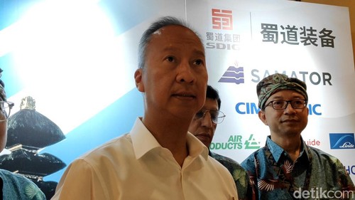 Menperin Agus Gumawang di Kongres dan Seminar Teknik Asosiasi Gas Industri Indonesia (AGII) di Kuta, Kabupaten Badung, Bali, Selasa (7/5/2024).