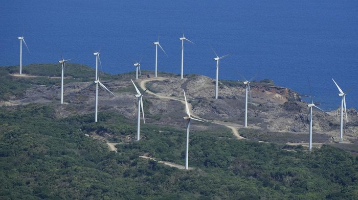 Windmills are seen at Ilocos Norte province, northern Philippines on Monday, May 6, 2024. Ilocos Norte province is home to most of the wind farms in the country. (AP Photo/Aaron Favila)
