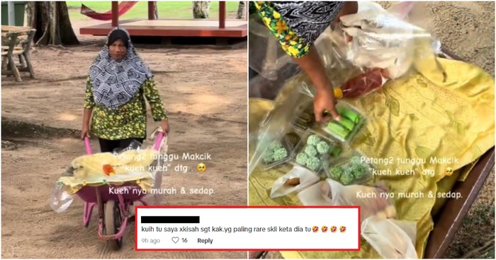 Unik! Nenek Ini Jualan Kue Pakai Gerobak Sorong Material