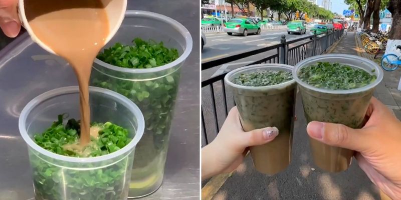 Viral di China Es Kopi Campur Daun Bawang, Ada di Jakarta!