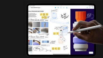 Sensor dapat mendeteksi tekanan pengguna hingga memunculkan palet alat. Mesin haptic khusus menghadirkan ketukan ringan yang memberikan konfirmasi saat pengguna memencet, mengetuk dua kali, atau mengklik Smart Shape untuk pengalaman yang sangat intuitif. Tidak ketinggalan Find My untuk membantu mencari stylus ini bila terselip di suatu tempat Foto: Apple