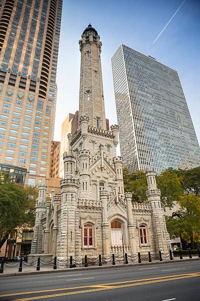 Menara Air Chicago, Water Tower on Michigan Avenue, Chicago, Illinois, USA
