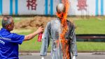 Simulasi Padamkan Api Peringati Pencegahan Bencana Nasional di China