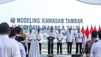 Menurut Jokowi pembangunan modeling budidaya ikan nila salin ini merupakan pilihan yang tepat untuk melihat kesiapan industri dan pemerintah dalam menerima dan mengelola sisa tambak tak beroperasi di seluruh wilayah Pulau Jawa.