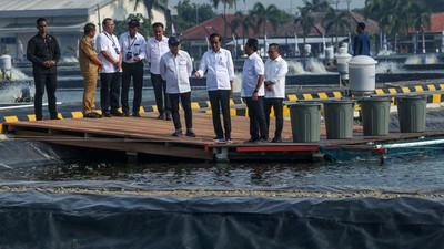 Momen Zulhas Dampingi Jokowi Resmikan Modeling Tambak Budi Daya Ikan Nila Salin