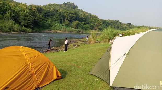 Suasana di Potrobayan River Camp, Potrobayan, Srihardono, Pundong, Bantul, Kamis (9/5/2024).