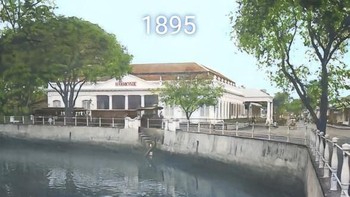 Perempatan Harmoni di 1895 vs sekarang. Foto: TikTok/@geminiranja