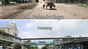 Perbandingan dulu dan sekarang Jalan Salemba. Foto: TikTok/@geminiranja