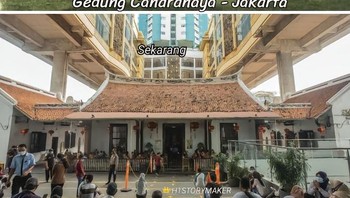 Gedung Candranaya dulu dan sekarang. Foto: TikTok/@geminiranja