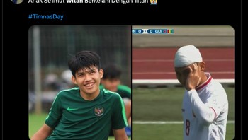 Netizen bilang Witan imut melwan titan. Foto: Twitter