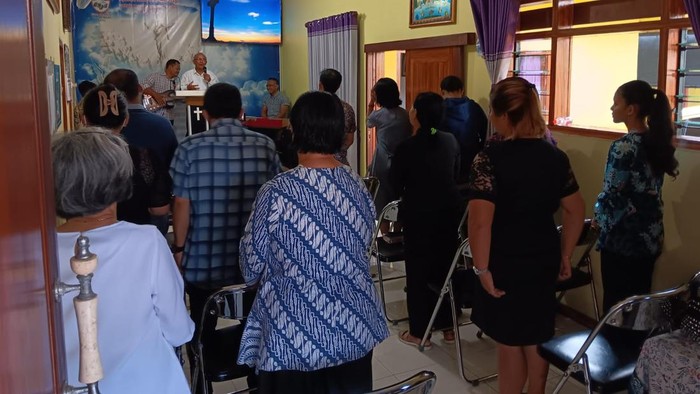 Suasana ibadah memperingati kenaikan Yesus Kristus di Kota Batu