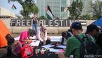Aksi Bela Palestina Kembali Berlangsung di Depan Kedubes Amerika
