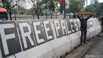 Aksi Bela Palestina Kembali Berlangsung di Depan Kedubes Amerika
