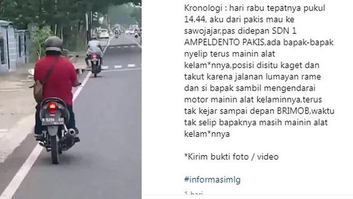 Bapak-bapak pemotor di Ampeldento, Malang yang viral diduga mainkan kelamin.