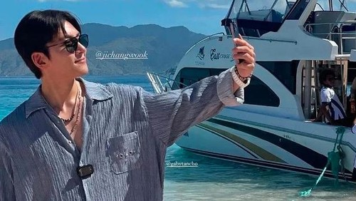 Ji Chang Wook, tengah menikmati liburan di Labuan Bajo, NTT. (Tangkapan layar instagram @wowkdrama.id)
