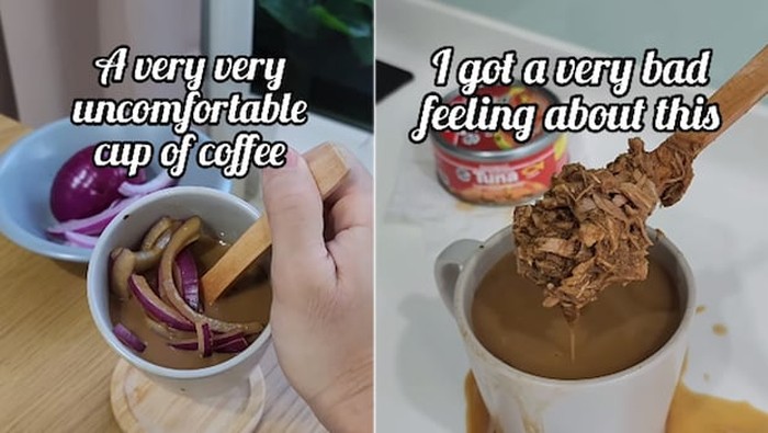 Kopi campur tuna dan bawang bombay
