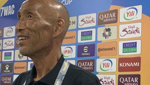 Pelatih Timnas Putri Indonesia U-17, Mochizuki Satoru, di Stadion Kapten I Wayan Dipta, Gianyar, Bali, Kamis (9/5/2024).