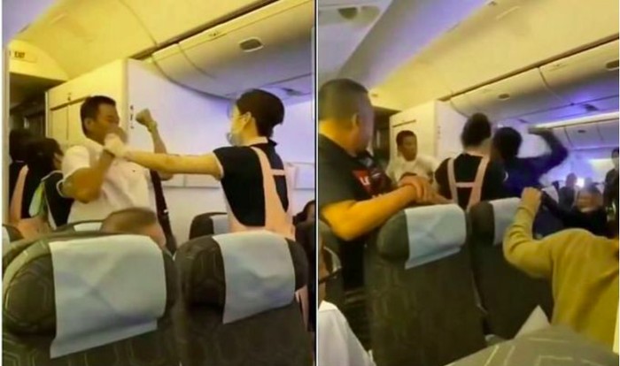 Pramugari Eva Air relai penumpang pesawat