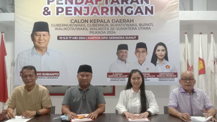 Tim Penjaringan Cagubsu Partai Gerindra Sumut.(Dok. Gerindra Sumut)