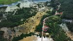 Banjir Bandang di Konawe Utara Dilihat dari Udara