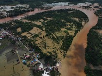 Banjir Bandang di Konawe Utara Dilihat dari Udara
