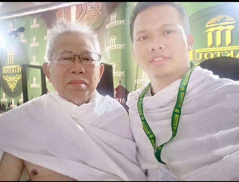 Burhan Ali bersama KH Prof Maruf Amin saat menunaikan haji 2018