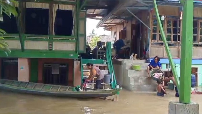 Kondisi banjir yang terjadi di Desa Seri Menanti Ogan Ilir.