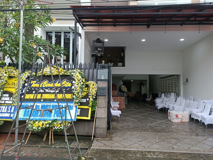 Rumah duka Jaksa Agung Muda Tindak Pidana Umum Kejaksaan Agung (Jampidum Kejagung) Fadil Zumhana di Cipete, Jaksel, Sabtu (11/5/2024) sore.