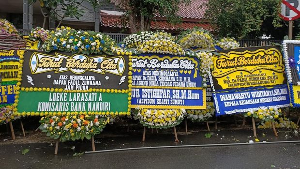 Rumah duka Jaksa Agung Muda Tindak Pidana Umum Kejaksaan Agung (Jampidum Kejagung) Fadil Zumhana di Cipete, Jaksel, Sabtu (11/5/2024) sore.