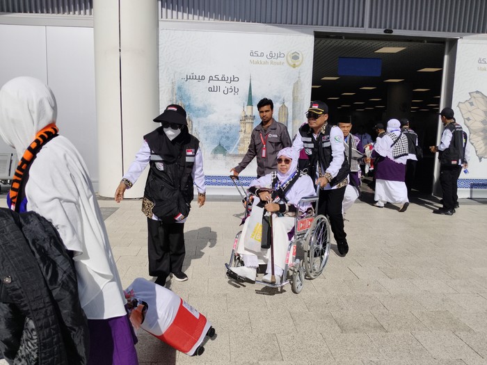 Jemaah haji RI tiba di Madinah, Minggu (12/5/2024) pagi.