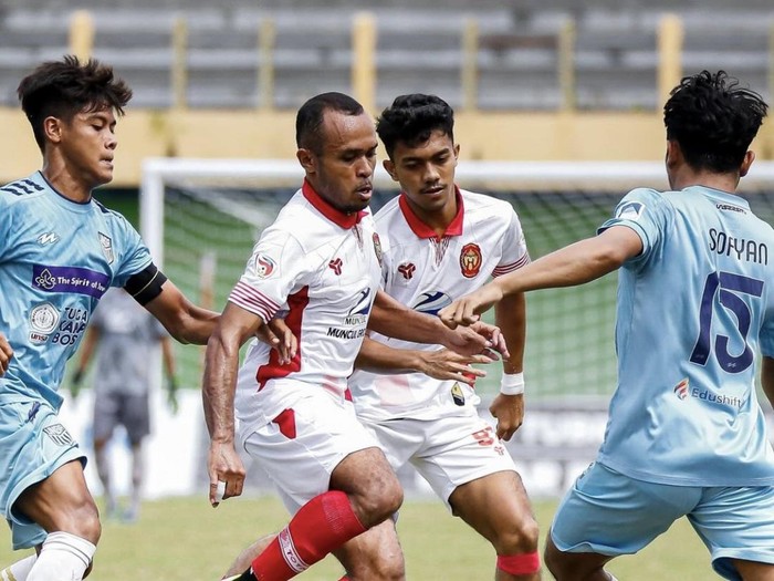 Laga Persiba Bantul vs Universitas Surakarta FC di Liga 3 Nasional, Minggu (12/5/2024).