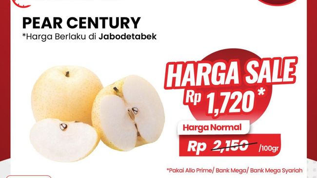 Murahnya Kebangetan! Buah Pir Diobral Mulai Rp 1.400-an di Transmart Full Day Sale