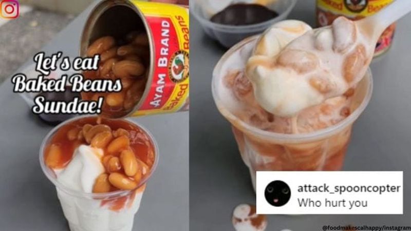 Agak Lain! Es Krim Dimakan dengan Nasi Padang hingga Mie Instan