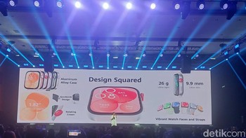 Berbagai kelebihan dimiliki oleh Huawei Watch Fit 3. Layarnya berteknologi Amoled 1,82 inch yang bening dan tajam dengan resolusi 480 x 408 pixel serta kecerahan maksimum 1.500 nits. Huawei Watch 3 benar-benar ringkas dan ringan. Beratnya hanya 26 gram dan tebalnya hanya 9,9 mm, cetus Farangis Sultonzoda selaku Senior Product Expert Huawei. Foto: Fino/detikinet