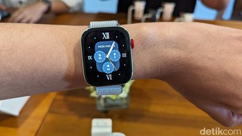 Berkat desain barunya, layar Watch Fit 3 juga jadi lebih besar dengan diagonal 1,82 inch. Foto: Virgina Maulita Putri/detikINET